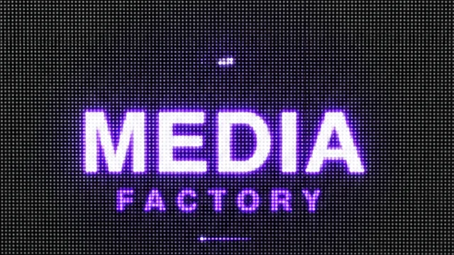 Panel LED Media Factory encendido, mostrando nuestra marca